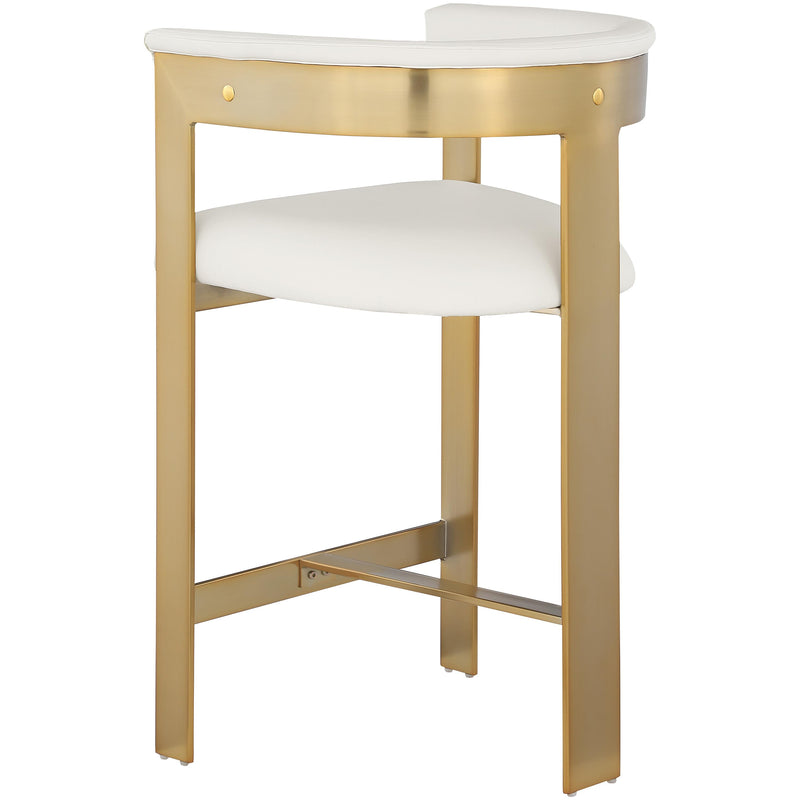 Meridian Romeo Cream Vegan Leather Counter Stool IMAGE 5