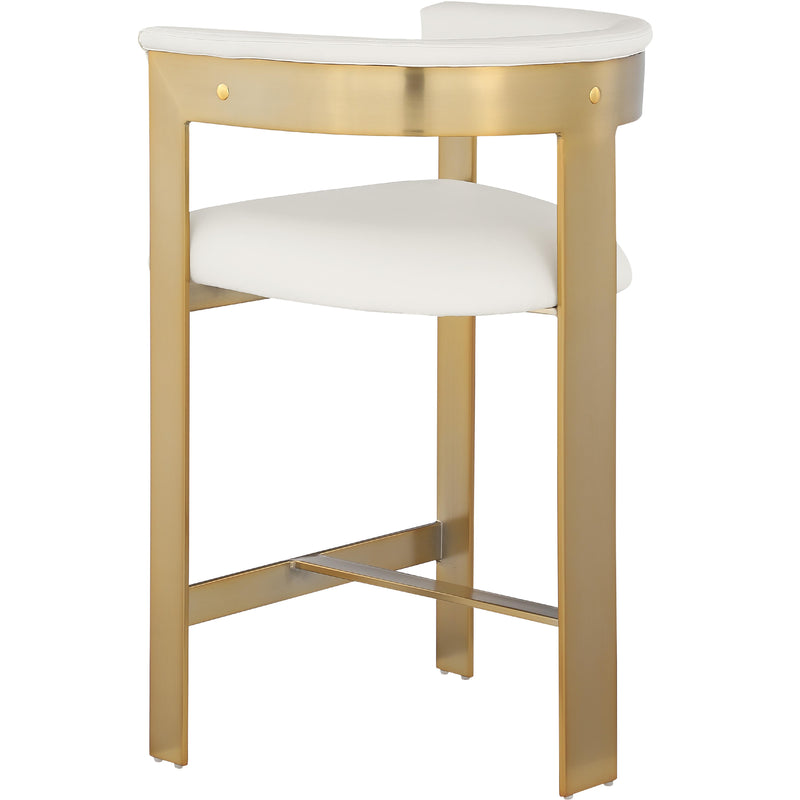 Meridian Romeo Cream Vegan Leather Counter Stool IMAGE 6