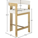 Meridian Romeo Cream Vegan Leather Counter Stool IMAGE 7