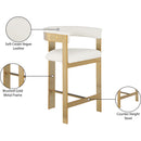 Meridian Romeo Cream Vegan Leather Counter Stool IMAGE 8