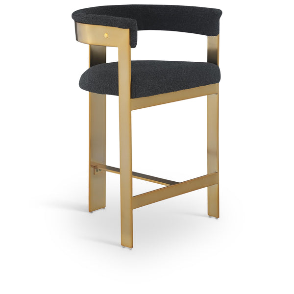 Meridian Romeo Black Boucle Fabric Counter Stool IMAGE 1
