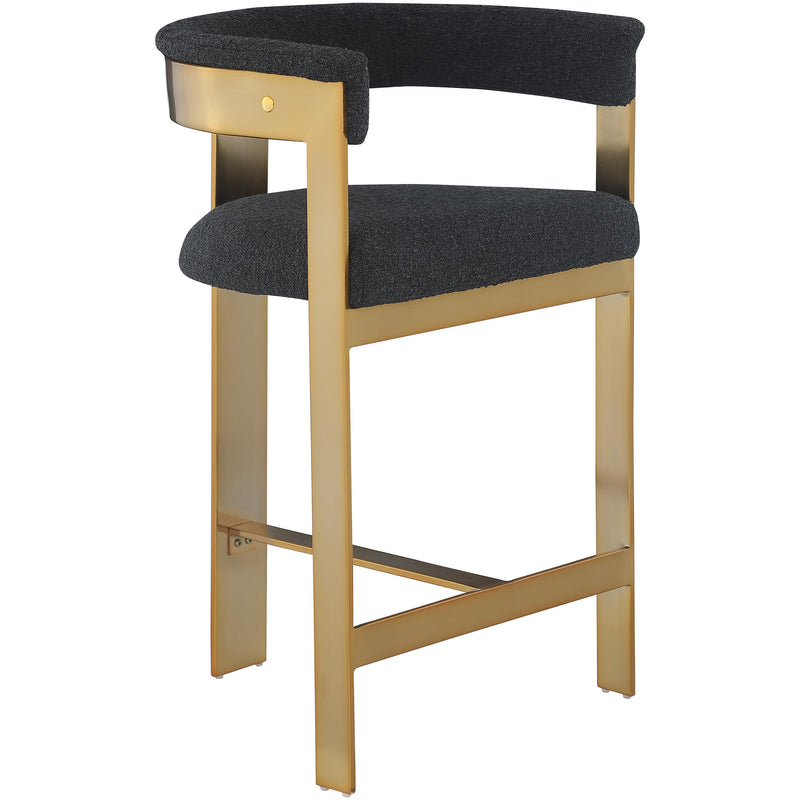 Meridian Romeo Black Boucle Fabric Counter Stool IMAGE 3