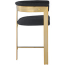 Meridian Romeo Black Boucle Fabric Counter Stool IMAGE 4