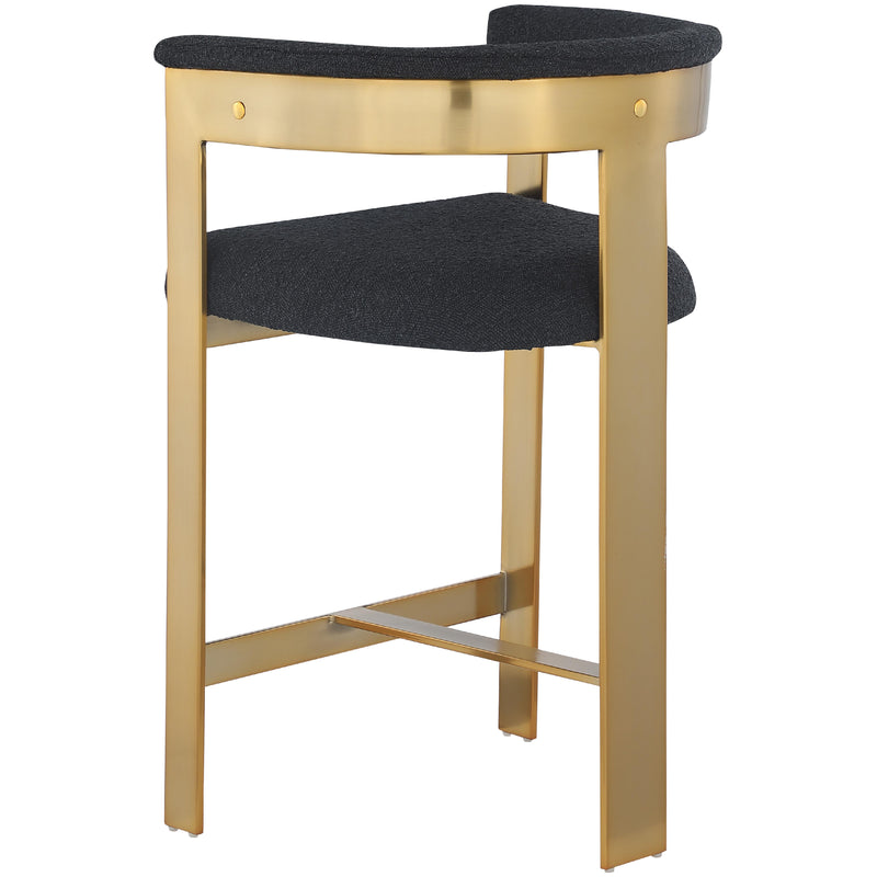 Meridian Romeo Black Boucle Fabric Counter Stool IMAGE 6