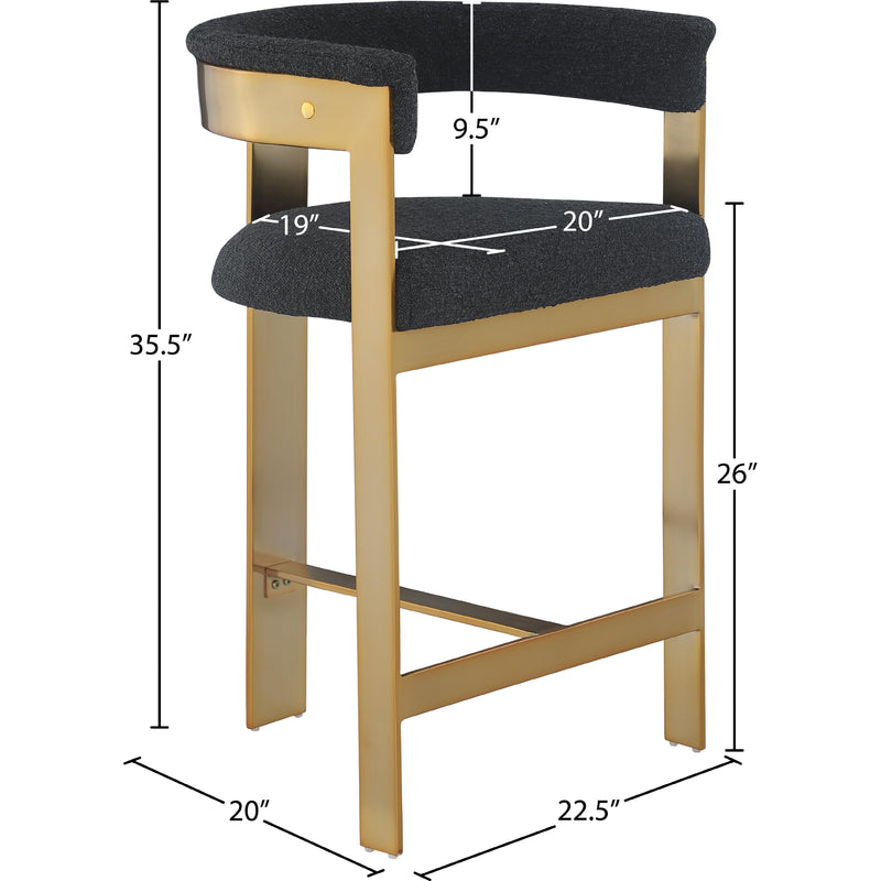 Meridian Romeo Black Boucle Fabric Counter Stool IMAGE 7