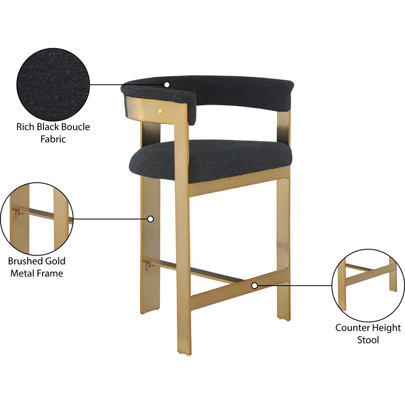 Meridian Romeo Black Boucle Fabric Counter Stool IMAGE 8