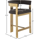 Meridian Romeo Brown Boucle Fabric Counter Stool IMAGE 7