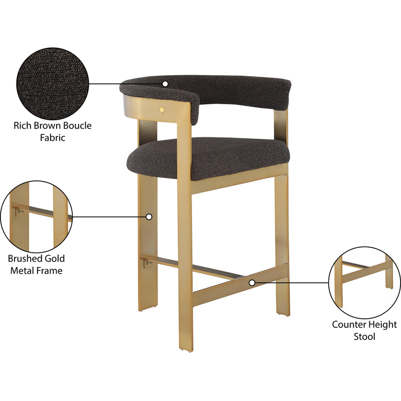 Meridian Romeo Brown Boucle Fabric Counter Stool IMAGE 8