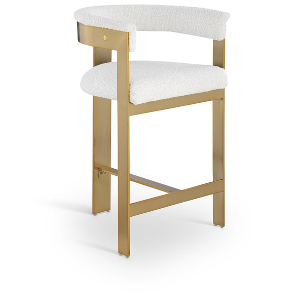 Meridian Romeo Cream Boucle Fabric Counter Stool IMAGE 1