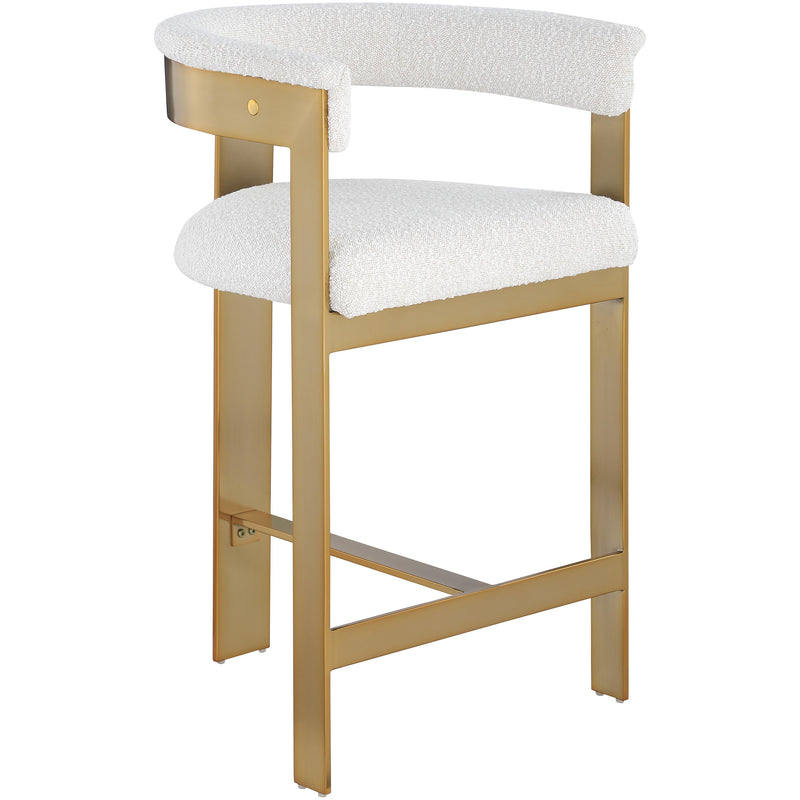 Meridian Romeo Cream Boucle Fabric Counter Stool IMAGE 3