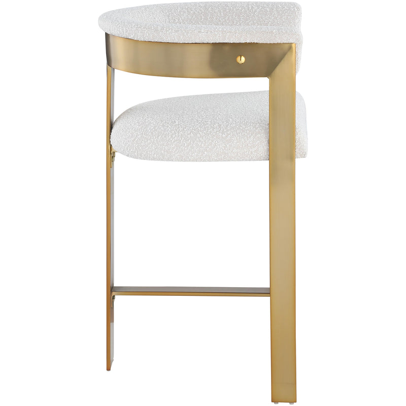 Meridian Romeo Cream Boucle Fabric Counter Stool IMAGE 4