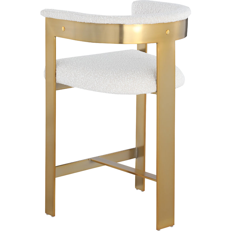 Meridian Romeo Cream Boucle Fabric Counter Stool IMAGE 6