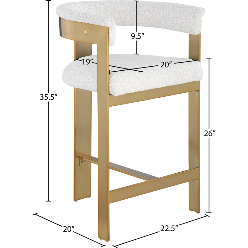 Meridian Romeo Cream Boucle Fabric Counter Stool IMAGE 7