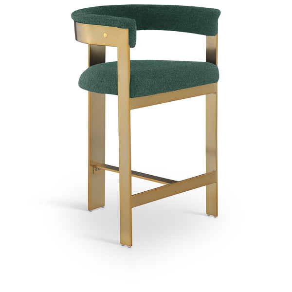 Meridian Romeo Green Boucle Fabric Counter Stool IMAGE 1
