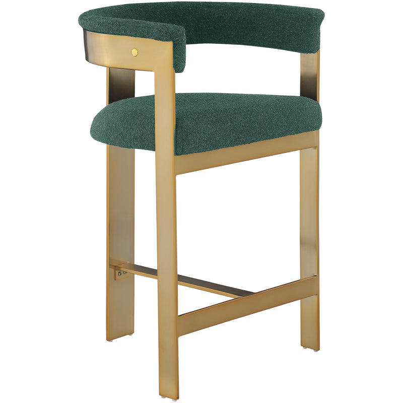 Meridian Romeo Green Boucle Fabric Counter Stool IMAGE 3