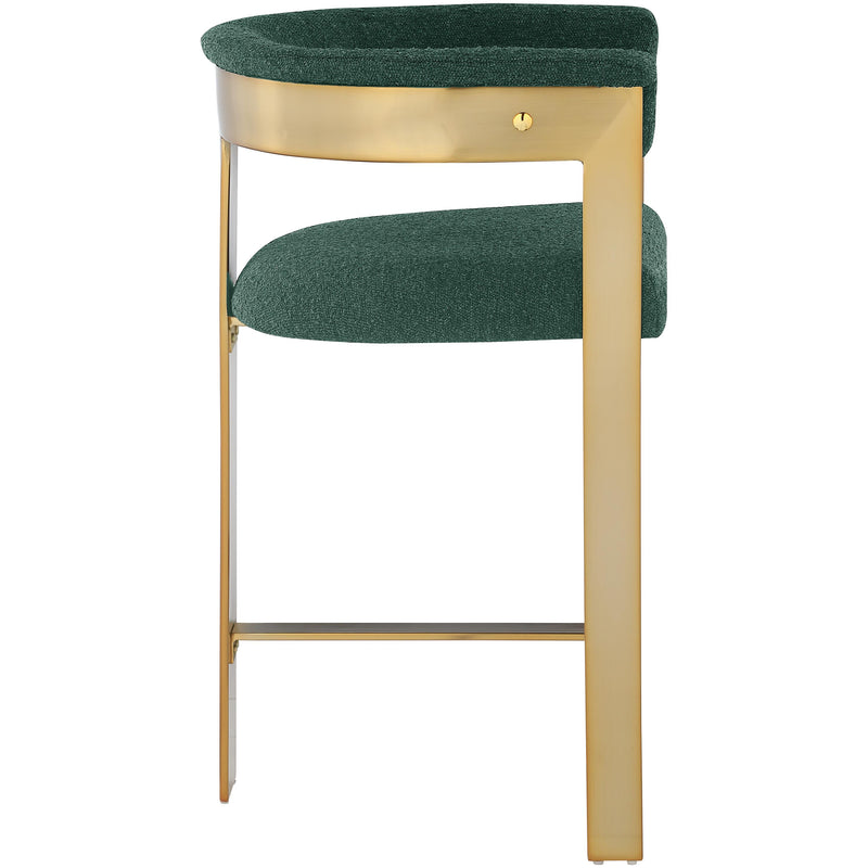 Meridian Romeo Green Boucle Fabric Counter Stool IMAGE 4