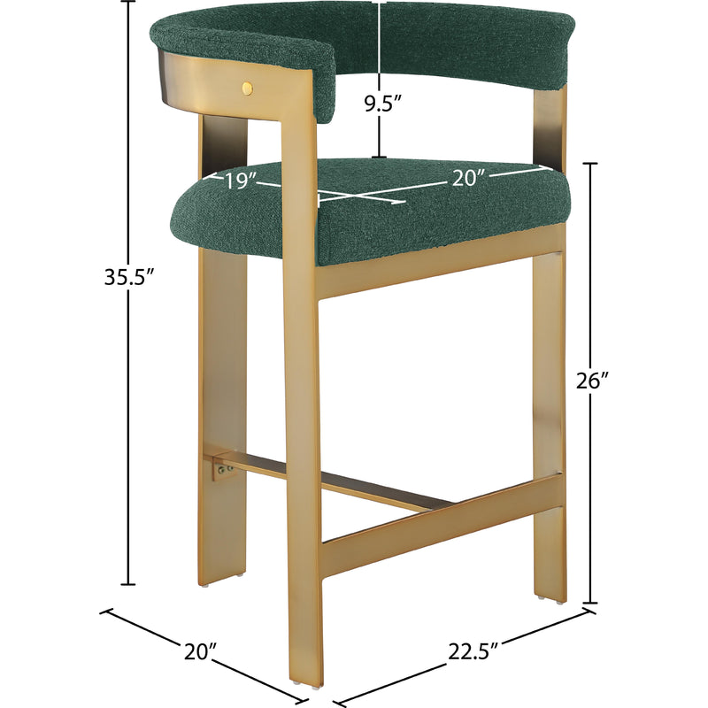 Meridian Romeo Green Boucle Fabric Counter Stool IMAGE 7