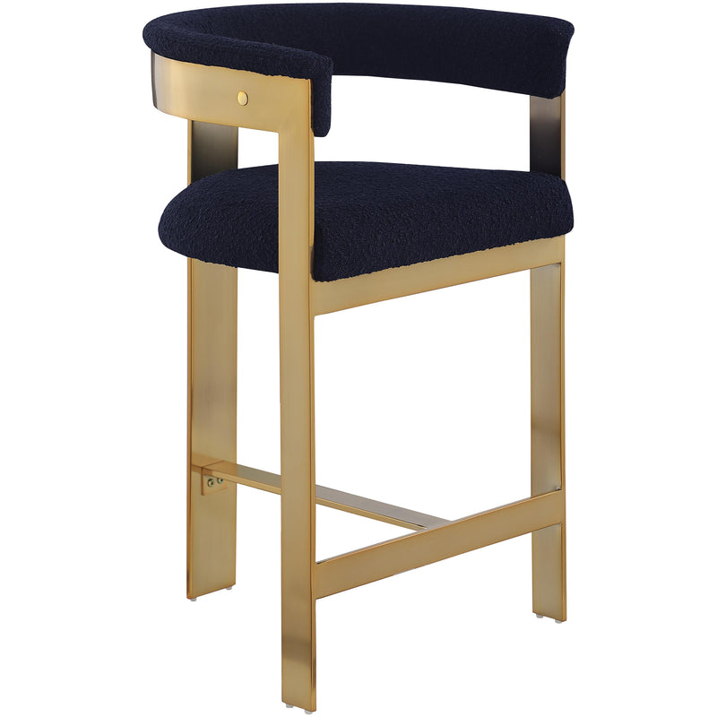 Meridian Romeo Navy Boucle Fabric Counter Stool IMAGE 3
