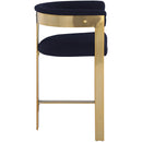 Meridian Romeo Navy Boucle Fabric Counter Stool IMAGE 4