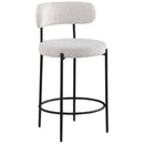 Meridian Beacon Cream Boucle Fabric Stool IMAGE 3