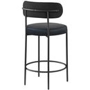 Meridian Beacon Black Vegan Leather Seat Stool IMAGE 2