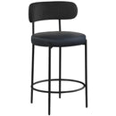 Meridian Beacon Black Vegan Leather Seat Stool IMAGE 3