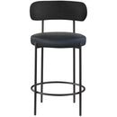 Meridian Beacon Black Vegan Leather Seat Stool IMAGE 4