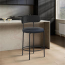 Meridian Beacon Black Vegan Leather Seat Stool IMAGE 8