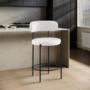 Meridian Beacon Cream Vegan Leather Seat Stool IMAGE 6