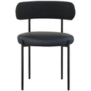 Meridian Beacon Black Vegan Leather and Boucle Fabric Dining Chair IMAGE 4