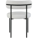 Meridian Beacon Cream Vegan Leather and Boucle Fabric Dining Chair IMAGE 2