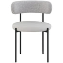 Meridian Beacon Taupe Vegan Leather and Boucle Fabric Dining Chair IMAGE 4