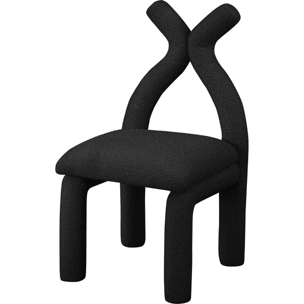 Meridian Xena Black Boucle Fabric Accent/Dining Chair IMAGE 1