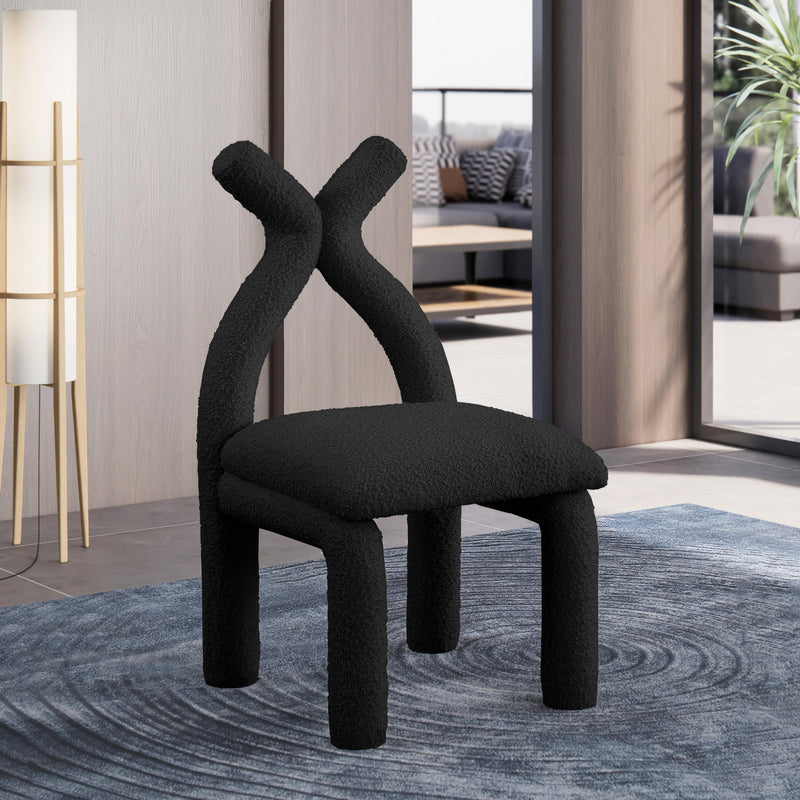 Meridian Xena Black Boucle Fabric Accent/Dining Chair IMAGE 2