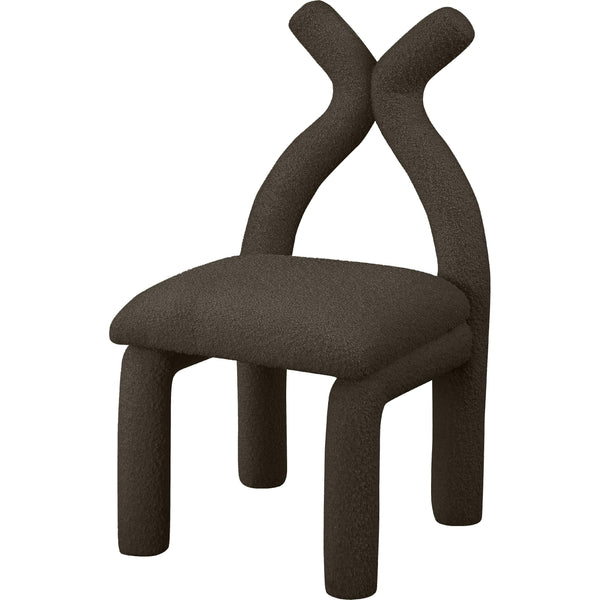 Meridian Xena Brown Boucle Fabric Accent/Dining Chair IMAGE 1