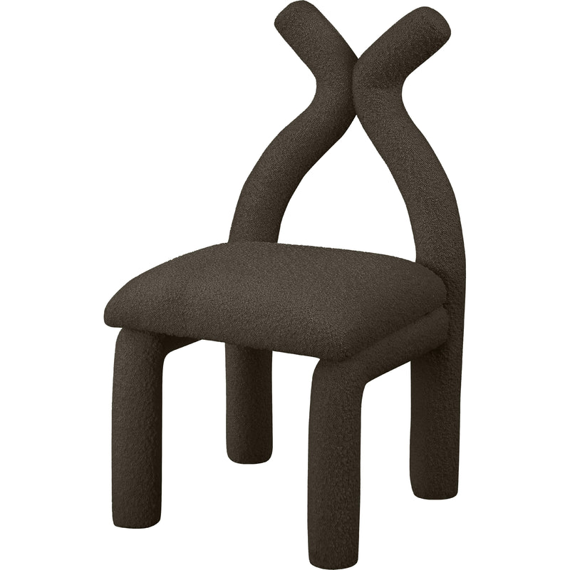 Meridian Xena Brown Boucle Fabric Accent/Dining Chair IMAGE 1