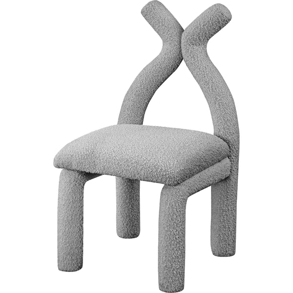 Meridian Xena Grey Boucle Fabric Accent/Dining Chair IMAGE 1