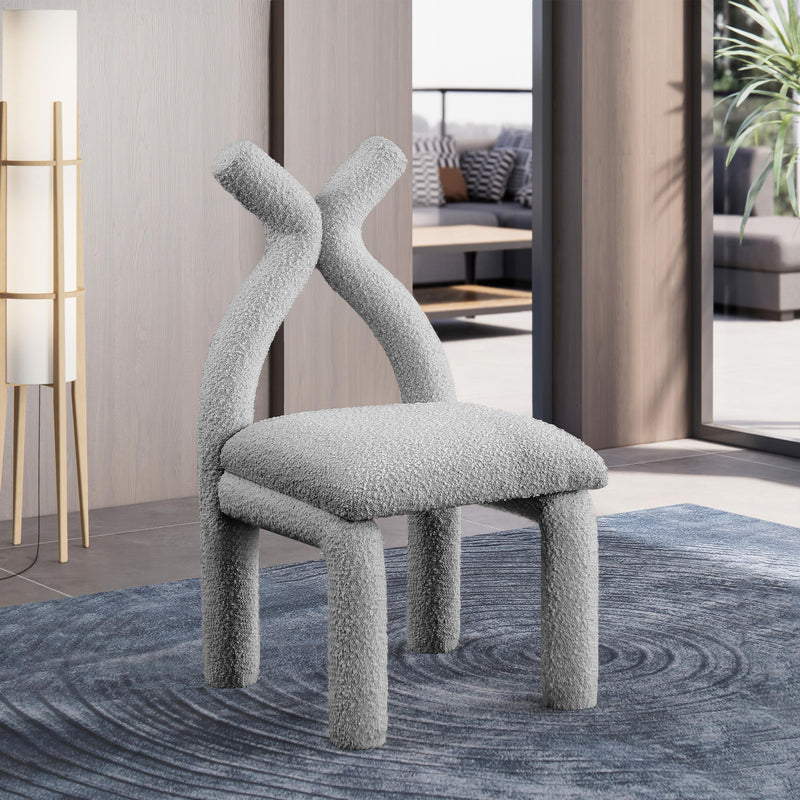 Meridian Xena Grey Boucle Fabric Accent/Dining Chair IMAGE 2