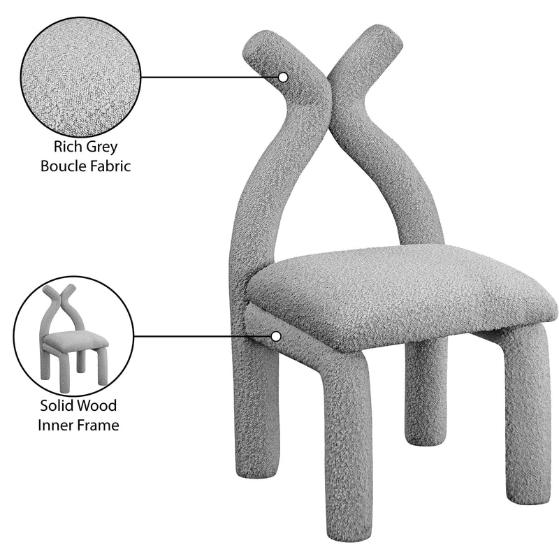 Meridian Xena Grey Boucle Fabric Accent/Dining Chair IMAGE 9