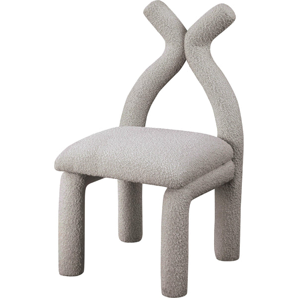 Meridian Xena Taupe Boucle Fabric Accent/Dining Chair IMAGE 1