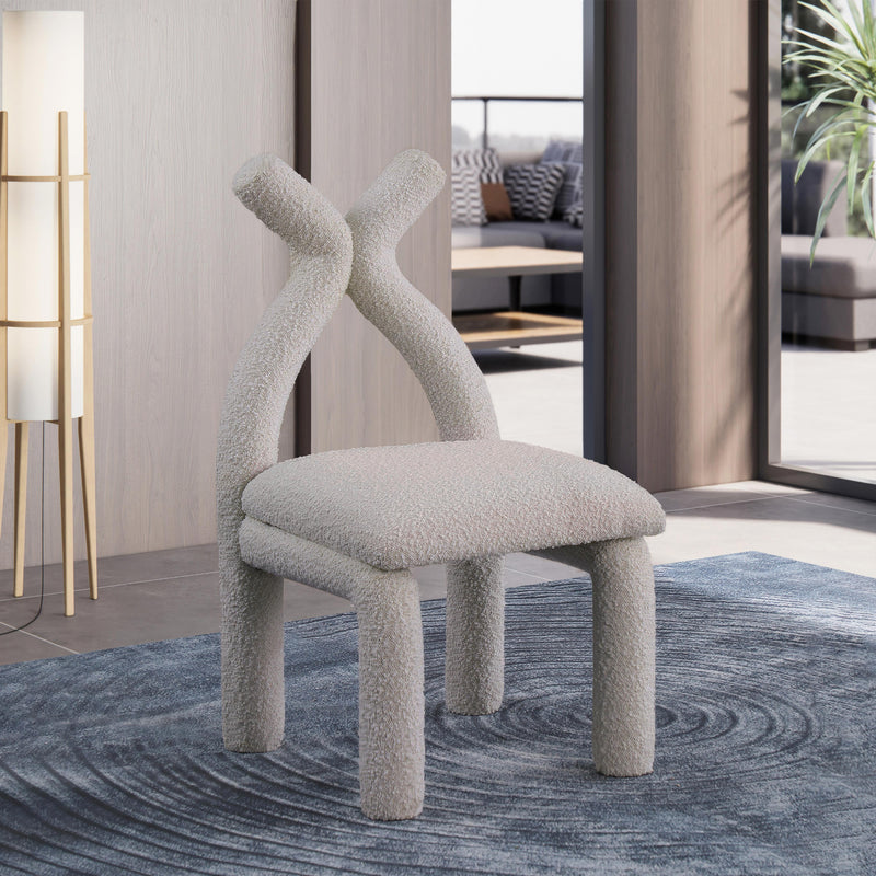 Meridian Xena Taupe Boucle Fabric Accent/Dining Chair IMAGE 2