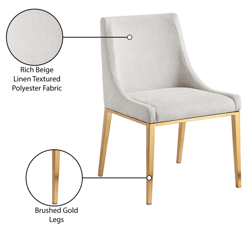 Meridian Haines Beige Polyester Fabric Dining Chair IMAGE 10