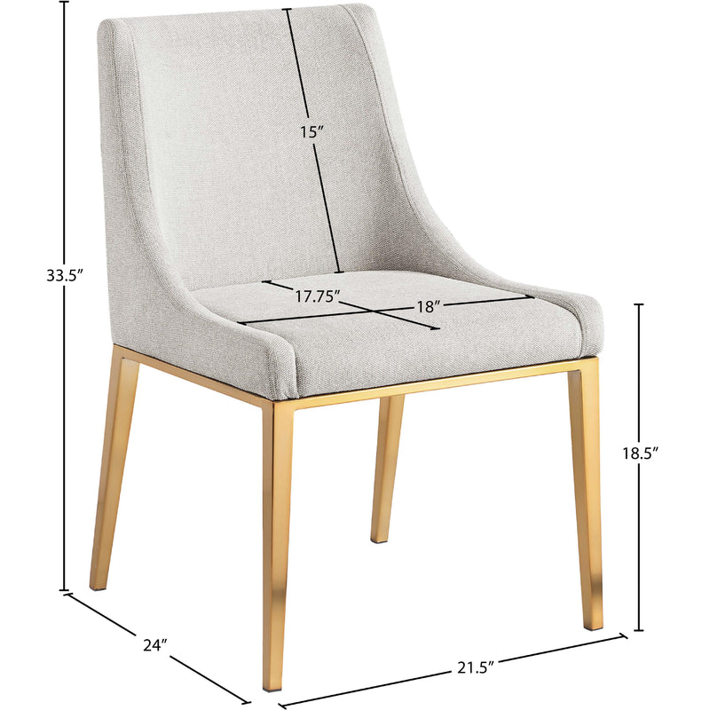 Meridian Haines Beige Polyester Fabric Dining Chair IMAGE 11