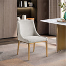 Meridian Haines Beige Polyester Fabric Dining Chair IMAGE 2