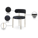 Meridian Beacon Black Vegan Leather and Boucle Fabric Dining Chair IMAGE 10
