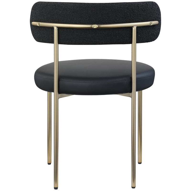Meridian Beacon Black Vegan Leather and Boucle Fabric Dining Chair IMAGE 3