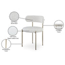 Meridian Beacon Cream Vegan Leather and Boucle Fabric Dining Chair IMAGE 10