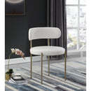 Meridian Beacon Cream Vegan Leather and Boucle Fabric Dining Chair IMAGE 2