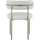Meridian Beacon Cream Vegan Leather and Boucle Fabric Dining Chair IMAGE 3