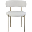 Meridian Beacon Cream Vegan Leather and Boucle Fabric Dining Chair IMAGE 4